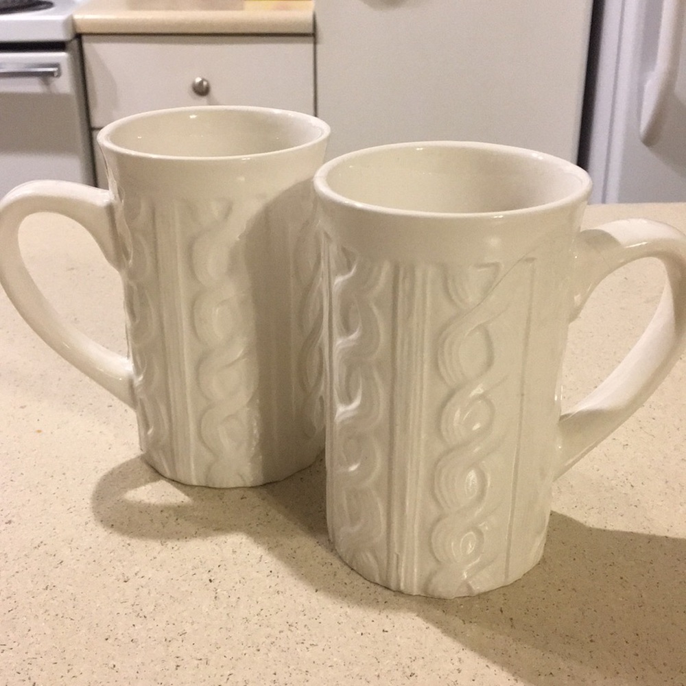 Cable knit mug set